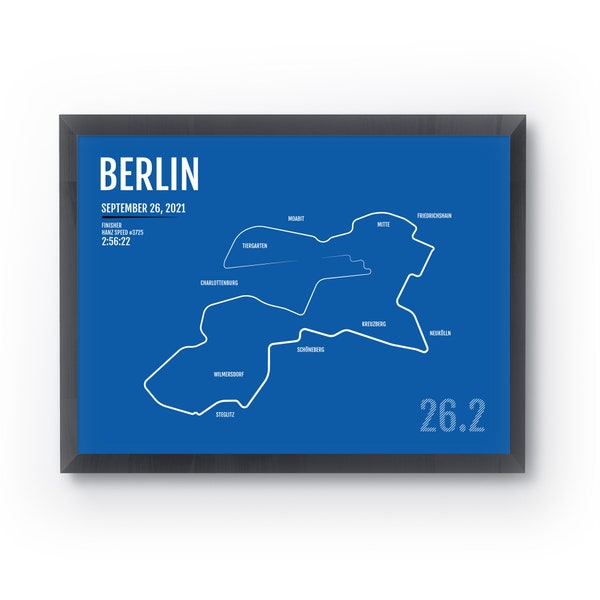 Berlin Marathon Print -  Personalized for ANY Year, Marathon Map, Runner Gift, Running Art, Gifts for Runners, 26.2 - ANY YEAR