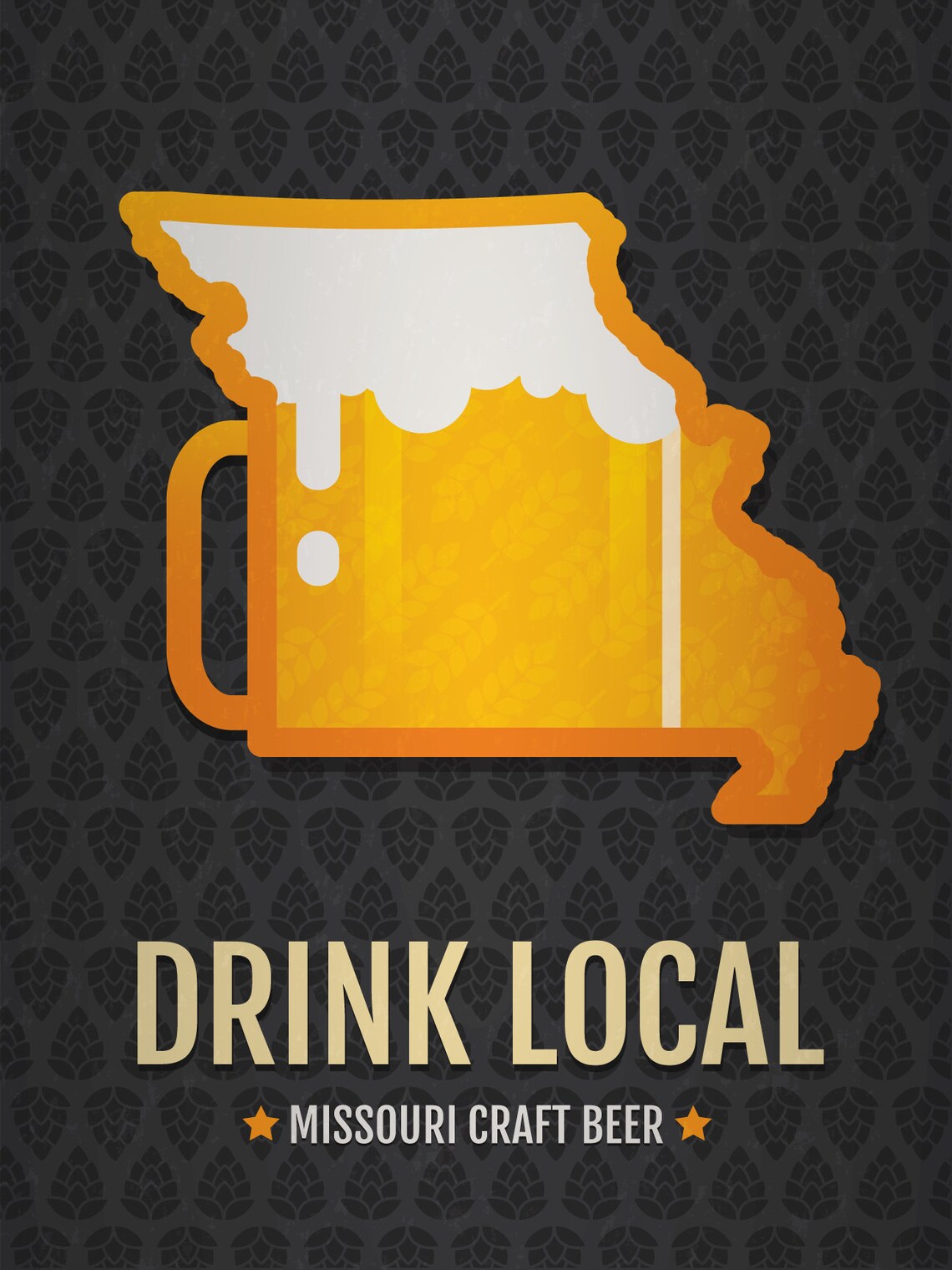 Missouri Beer Print Map MO Drink Local Craft Beer Sign Etsy