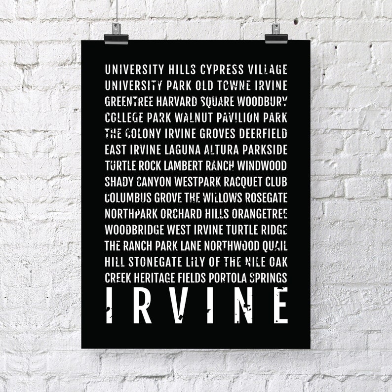Irvine Print Irvine Subway Sign Poster California Wall Art Etsy