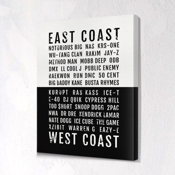 Rap Poster East West Coast Hiphop Rappers Subway Poster Etsy