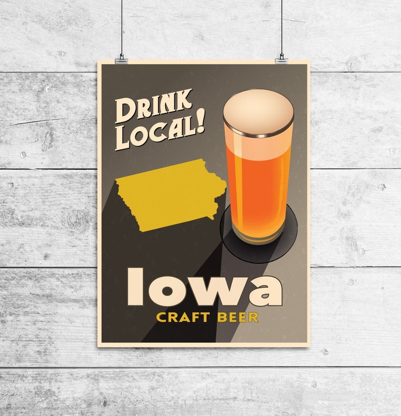 Iowa Beer Print Map IA Drink Local - Il 794xN.1785235460 J6t4