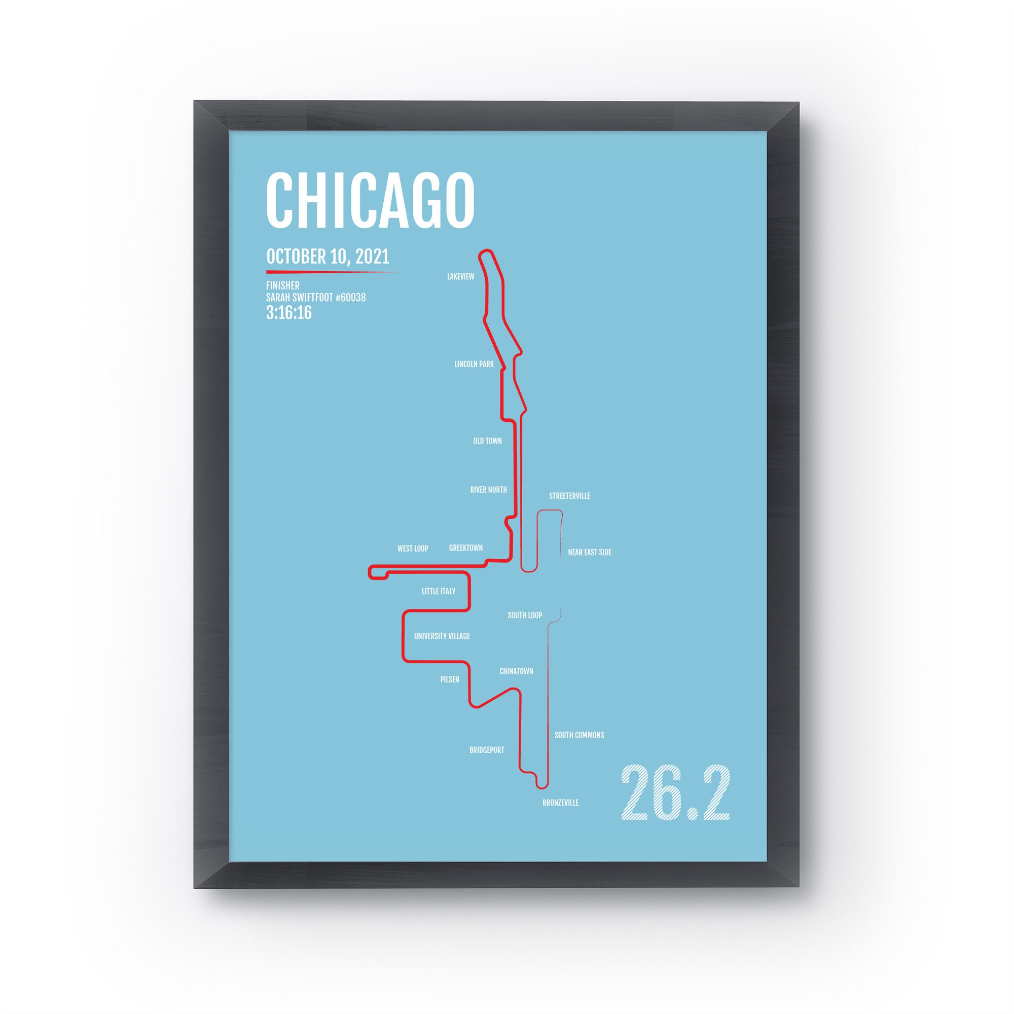 Chicago Marathon Print Personalized for ANY Year Marathon Etsy