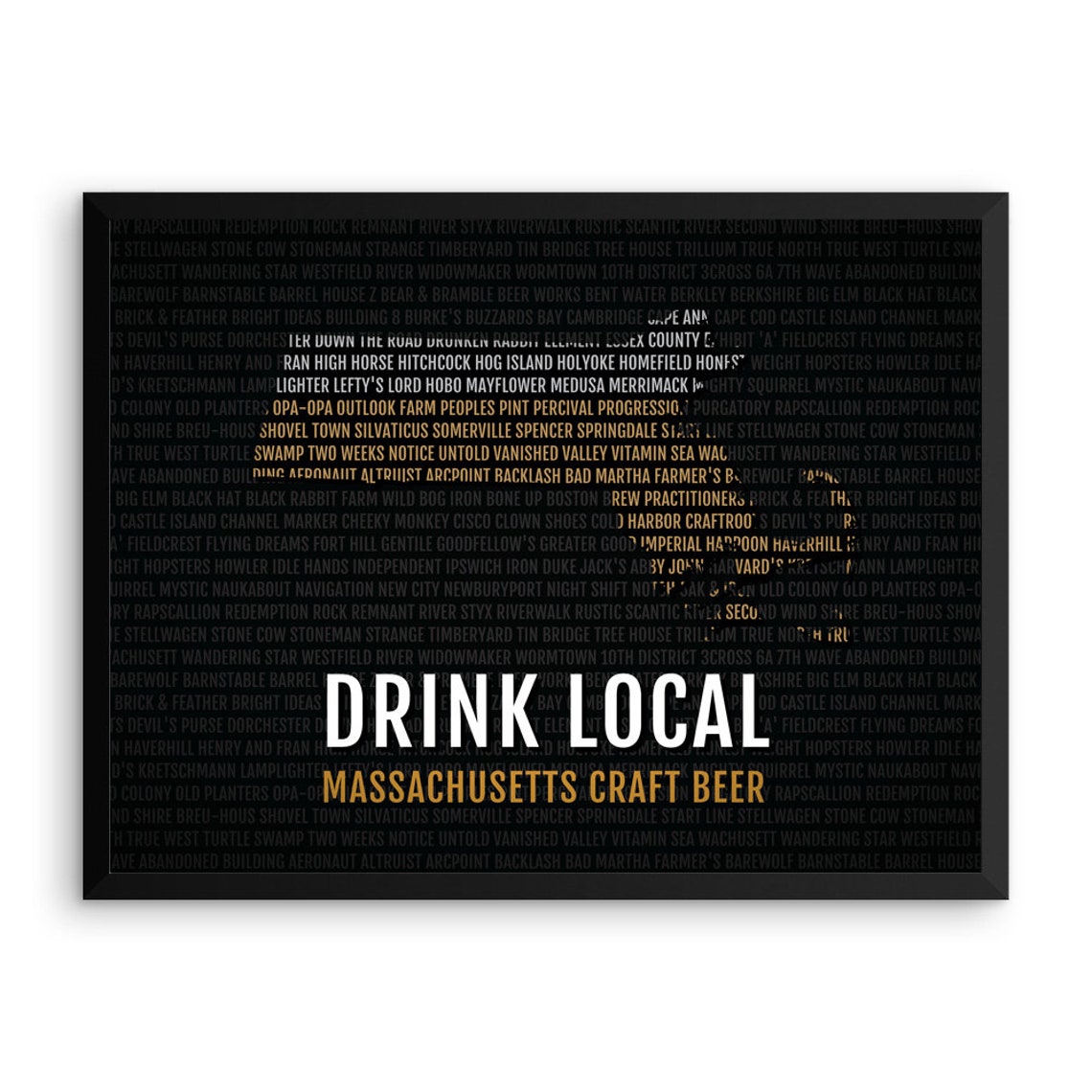 Massachusetts Beer Print Map MA Drink Local Craft Beer Sign  Etsy