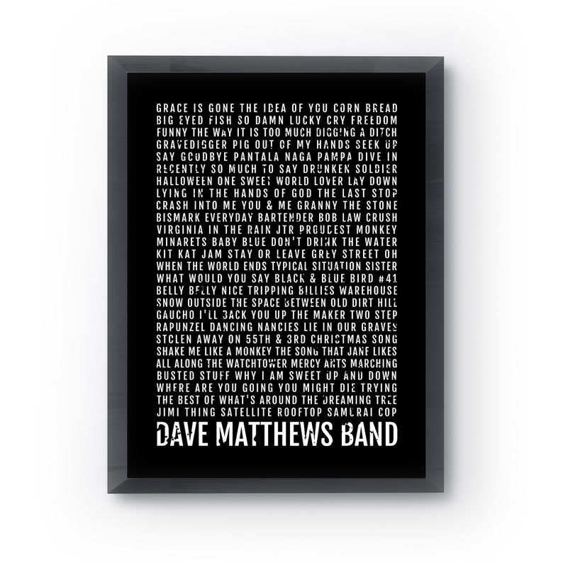 Dave Matthews Band Print DMB Lyrics Poster Dave Mathews Etsy