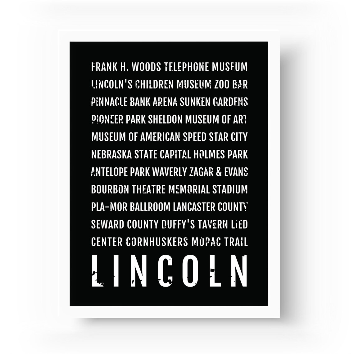 Lincoln Print Lincoln Subway Sign Poster Nebraska Wall Art Etsy