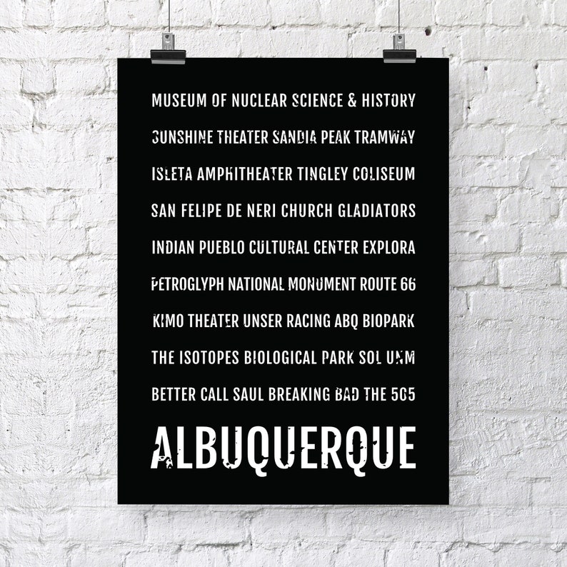 Albuquerque Print Albuquerque Subway Sign Poster New Mexico Etsy