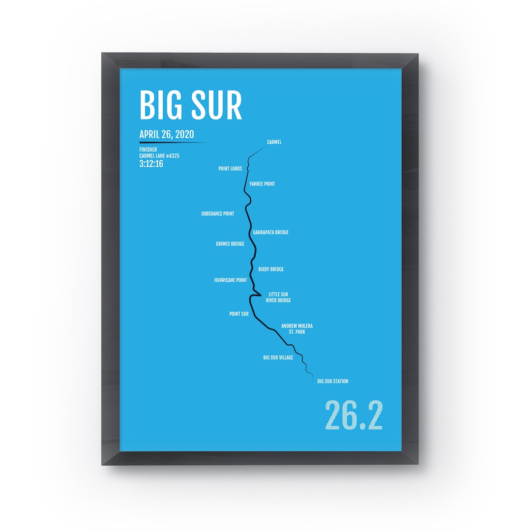 Big Sur Marathon Print Personalized for ANY Year, Big Sur Personalized