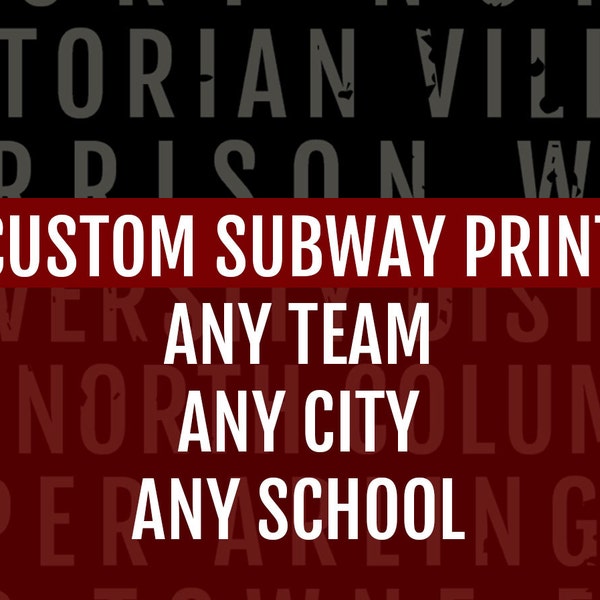 Custom Subway Art Print - Personalized Bus Scroll Poster - Subway Sign, Boyfriend Gift, Husband Gift, Train Scroll, Word Art, Typography