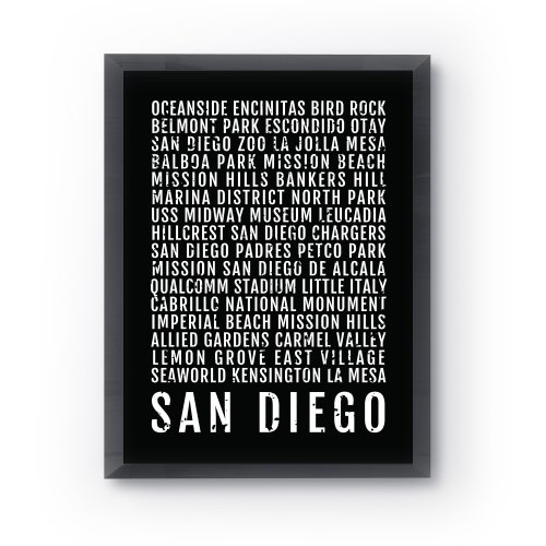 San Diego Print San Diego Subway Sign Poster California Wall Etsy