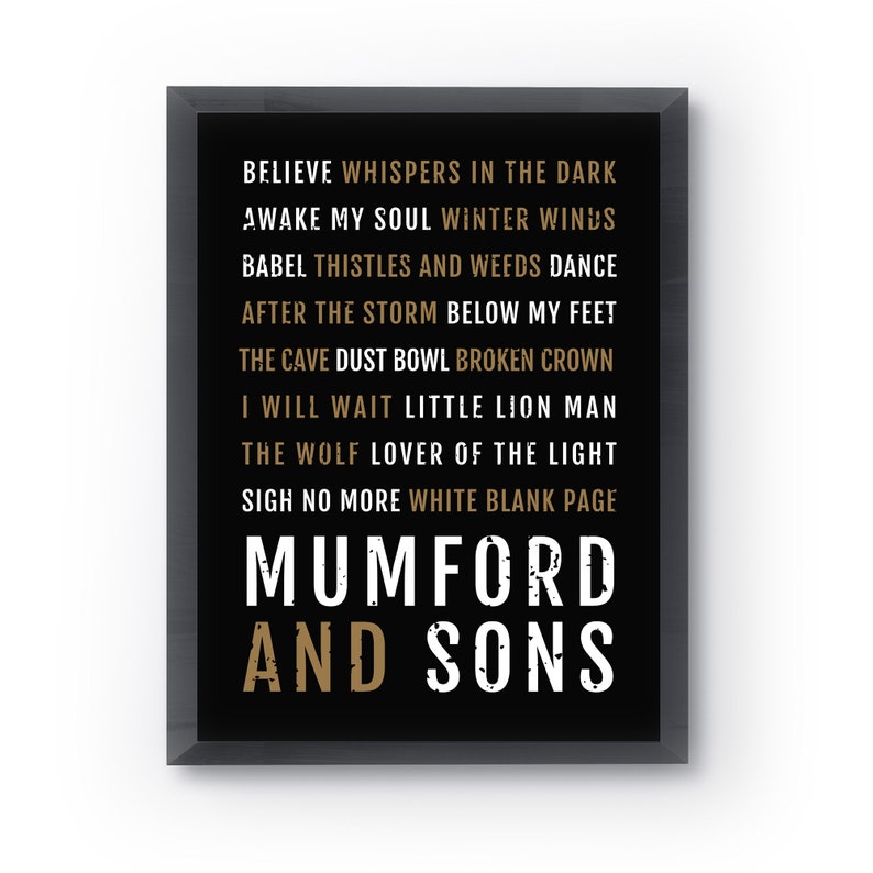 Mumford and Sons Print Mumford Lyrics Poster Boyfriend Etsy