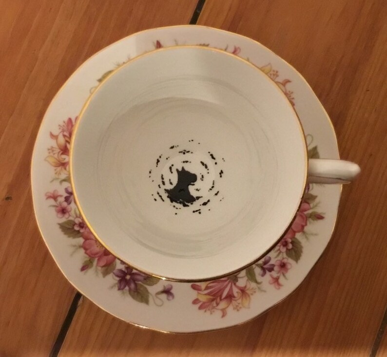 Harry Potter inspired grim floral cup and saucer
