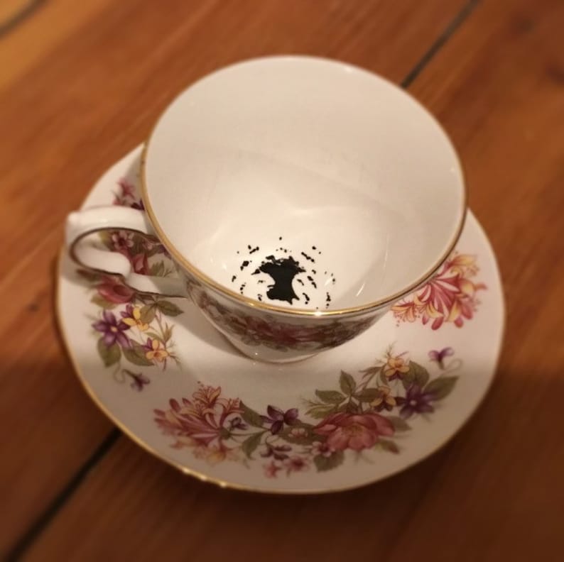 Harry Potter inspired grim floral cup and saucer