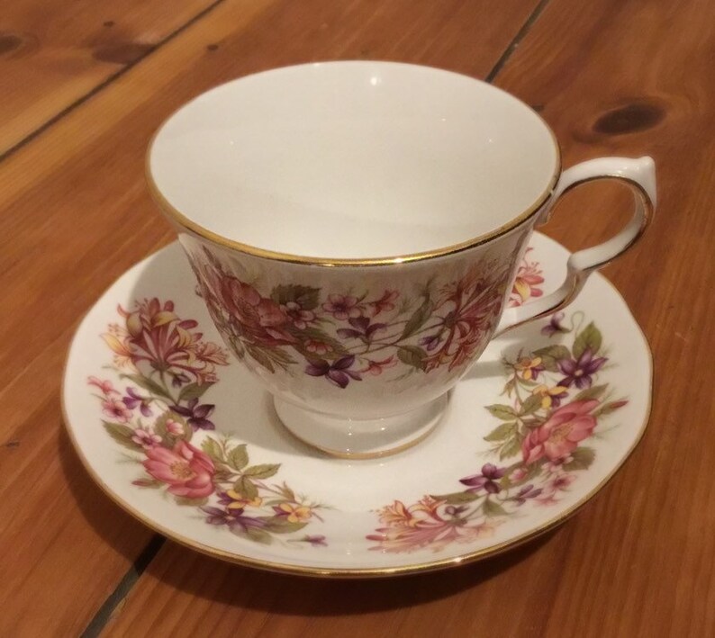 Harry Potter inspired grim floral cup and saucer