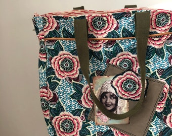 Dahlia Cabas bag with lady in hat