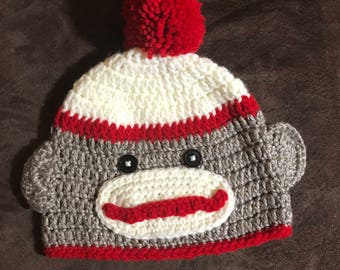 Crochet Sock Monkey Hat
