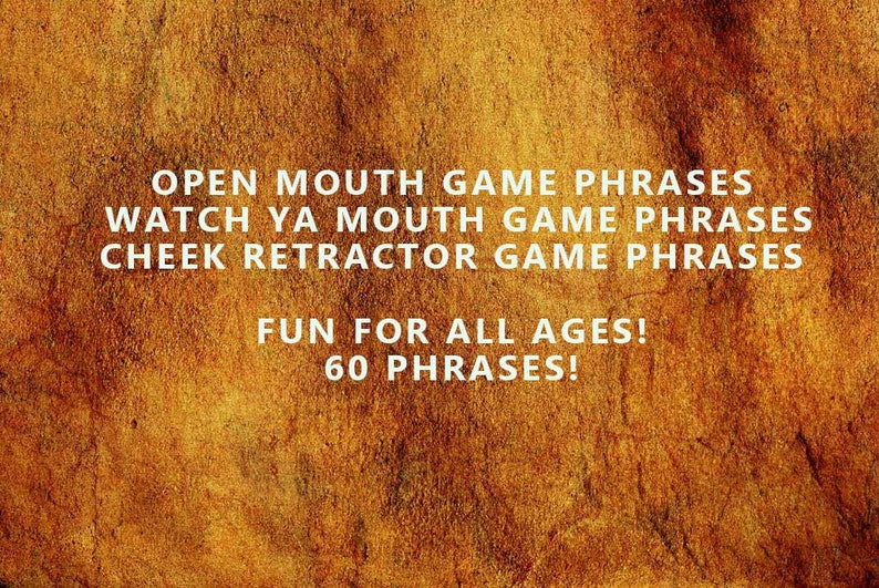Weekend Special Only open Mouth Game Phrases Watch Ya Mouth Game Phrases Mouth/cheek Retractor ...