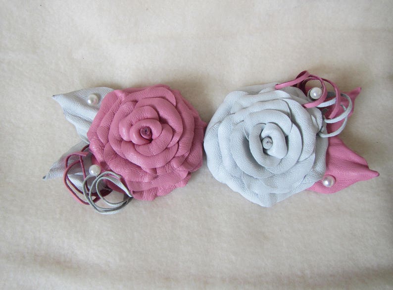 rose brooch Rose brooch Wedding brooch Pink Rose leather Wedding brooch White Rose leather leather brooch White rose Pink Rose Brooch