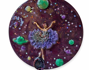 Bailarina de resina para pared – Decoración celestial hecha a mano, 20 cm