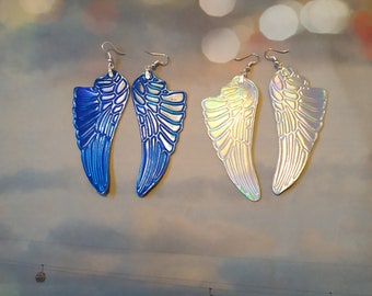 Angel wings Earrings, PU leather wings Earrings, angel wings Earrings, PU leather Angel wings Earrings, Christmas earrings