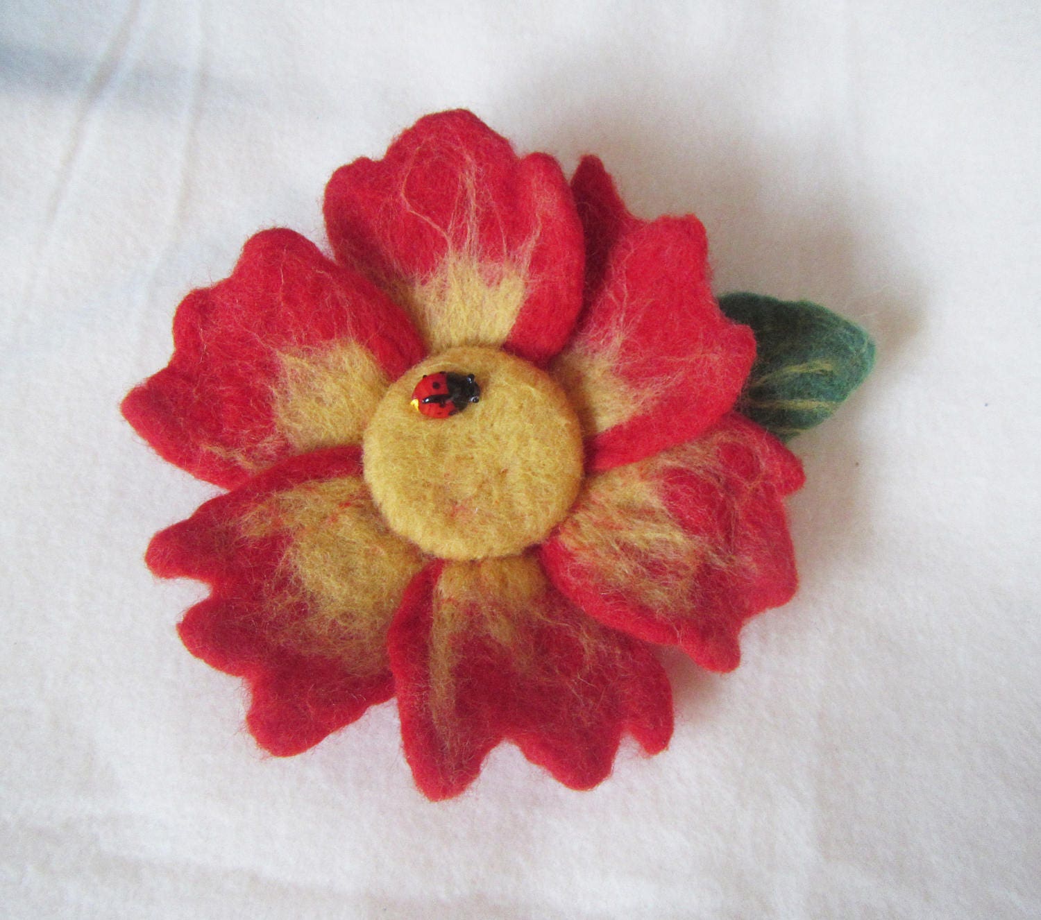 Felted primrose brooch felted flower corsage pin brooch Etsy