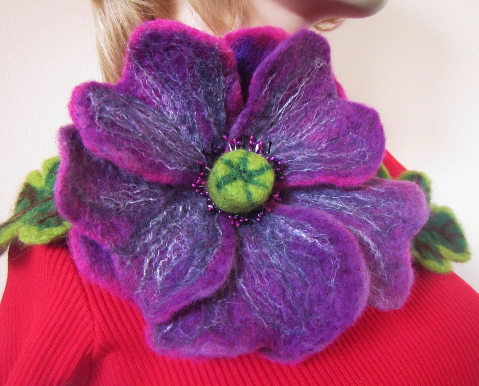 Felt Poppy Brooch Felted Purple Flower Corsage Pin Brooch Etsy