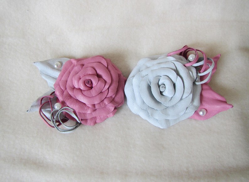 rose brooch Rose brooch Wedding brooch Pink Rose leather Wedding brooch White Rose leather leather brooch White rose Pink Rose Brooch