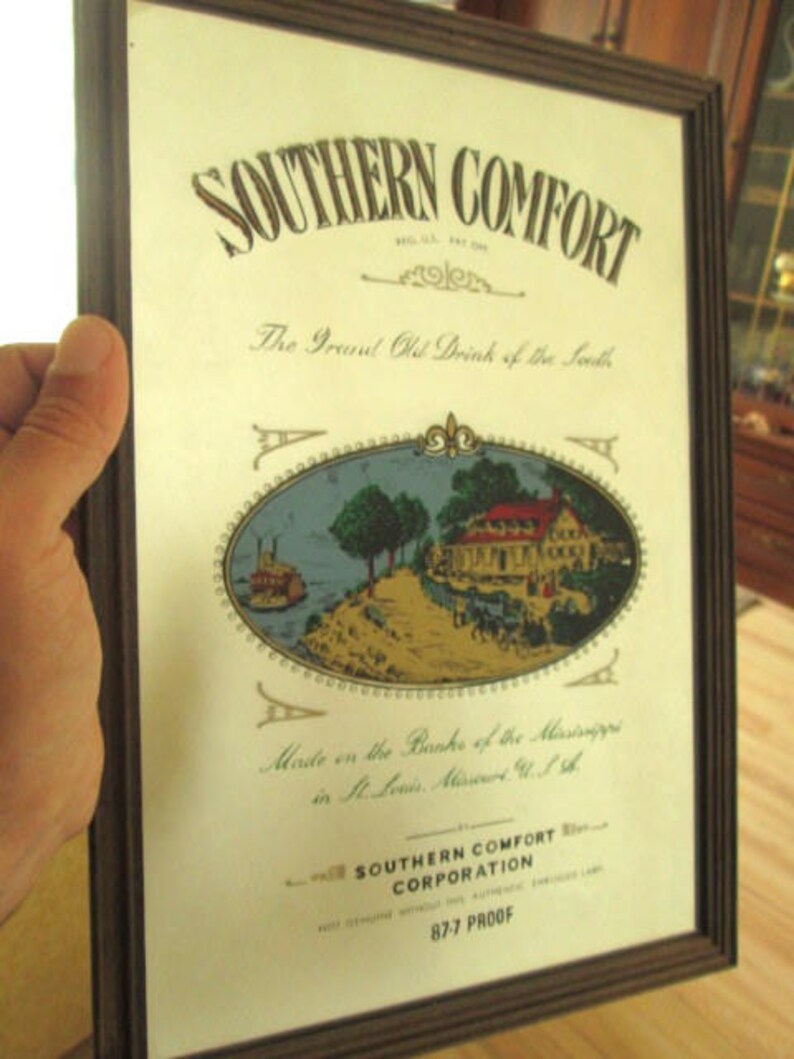 Southern Comfort Advertising Mirror Vintage Wooden Framed Pub Etsy