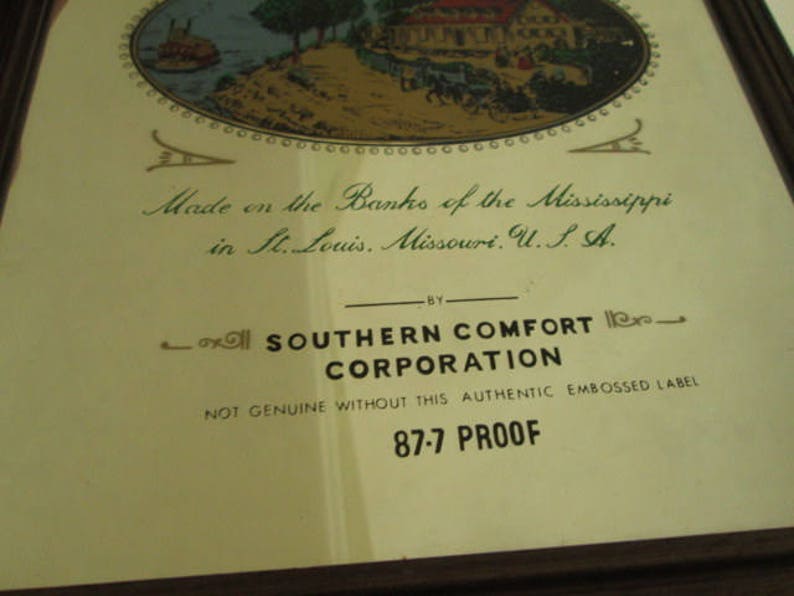 Southern Comfort Advertising Mirror Vintage Wooden Framed Pub Etsy