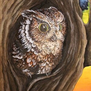Owl at Nightfall Limited Art Print Unique Wall Decor for the Bird, Animal/Nature Lover