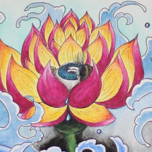 Eye of the Lotus Limited Art Print Unique Wall Decor for the Flower/Nature Lover