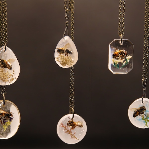 REAL Honeybee Necklaces for the Bee/Nature Lover