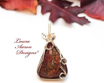 Plume Agate Pendant, 14kt Gold Fill