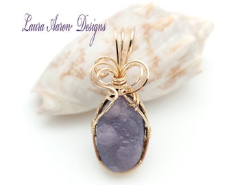 Purple Smithsonite (RARE) Pendant, 14kt Gold Fill