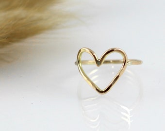 Open Heart Ring - Etsy