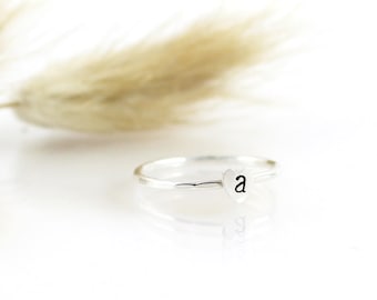 Lower Case Initial Heart Ring