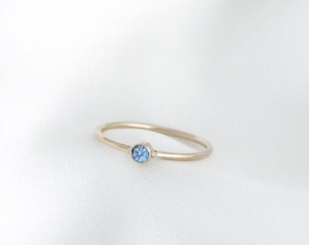 December Birthstone Ring (Blue Zircon)