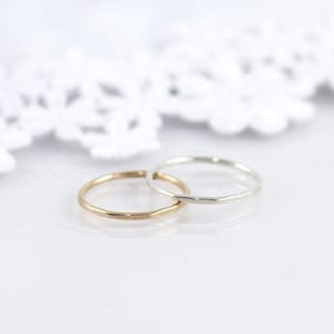 Thin Hammered Stacking Ring
