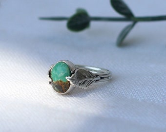 Leaves Nature Inspired Turquoise Ring
