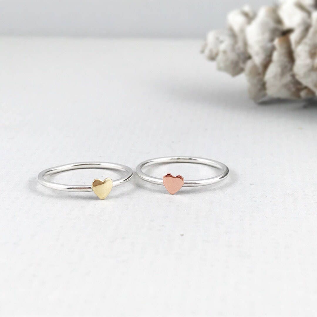 Heart Ring , Stacking Ring, Minimalist Ring, Love Ring, Sterling Silver ...