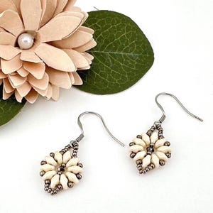 Beaded Handmade Dangle Earrings with SuperDuo Swarovski gift
