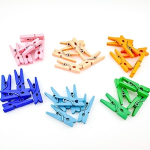 50 Mini Clothespins (2.5cm) III, mini clothes pegs, wooden pegs, Clothespins mini wood, Decorative Clothespins, DIY Confetti