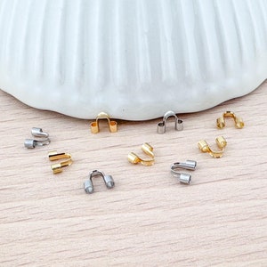20 Stainless Steel Wire Protectors Loops Guardians U shape (chose color/ size), DIY jewelry Connector supplies