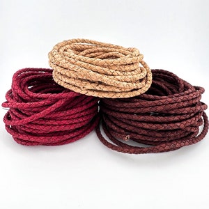 40cm Braided round Portuguese Cork cord 5mm, round Cork DIY jewelry supplies