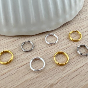 25 pcs Stainless Steel split double ring 4MM 5MM 6MM 7MM 8MM 10MM 12mm 15MM connector, DIY Stainless Steel Jewelry