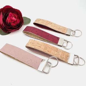 Vegan Cork Keychain, Eco-friendly Sustainable Gift for him or Her
