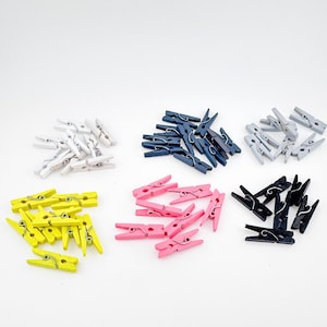 50 Mini Clothespins (2.5cm) multi colors I, Decorative mini Clothespins DIY Confetti