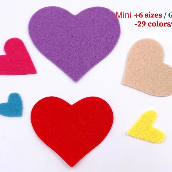 Felt Die Cut Hearts Etsy