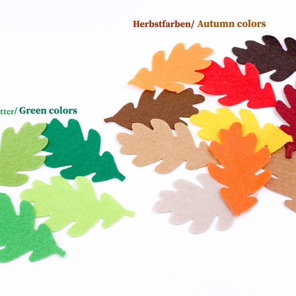 Feutre vert/feuilles d'automne, appliques de bricolage pour les enfants de couture et les projets d'artisanat, fournitures d'artisanat de feuilles de feutre découpées, fournitures de fête en feutre de bricolage