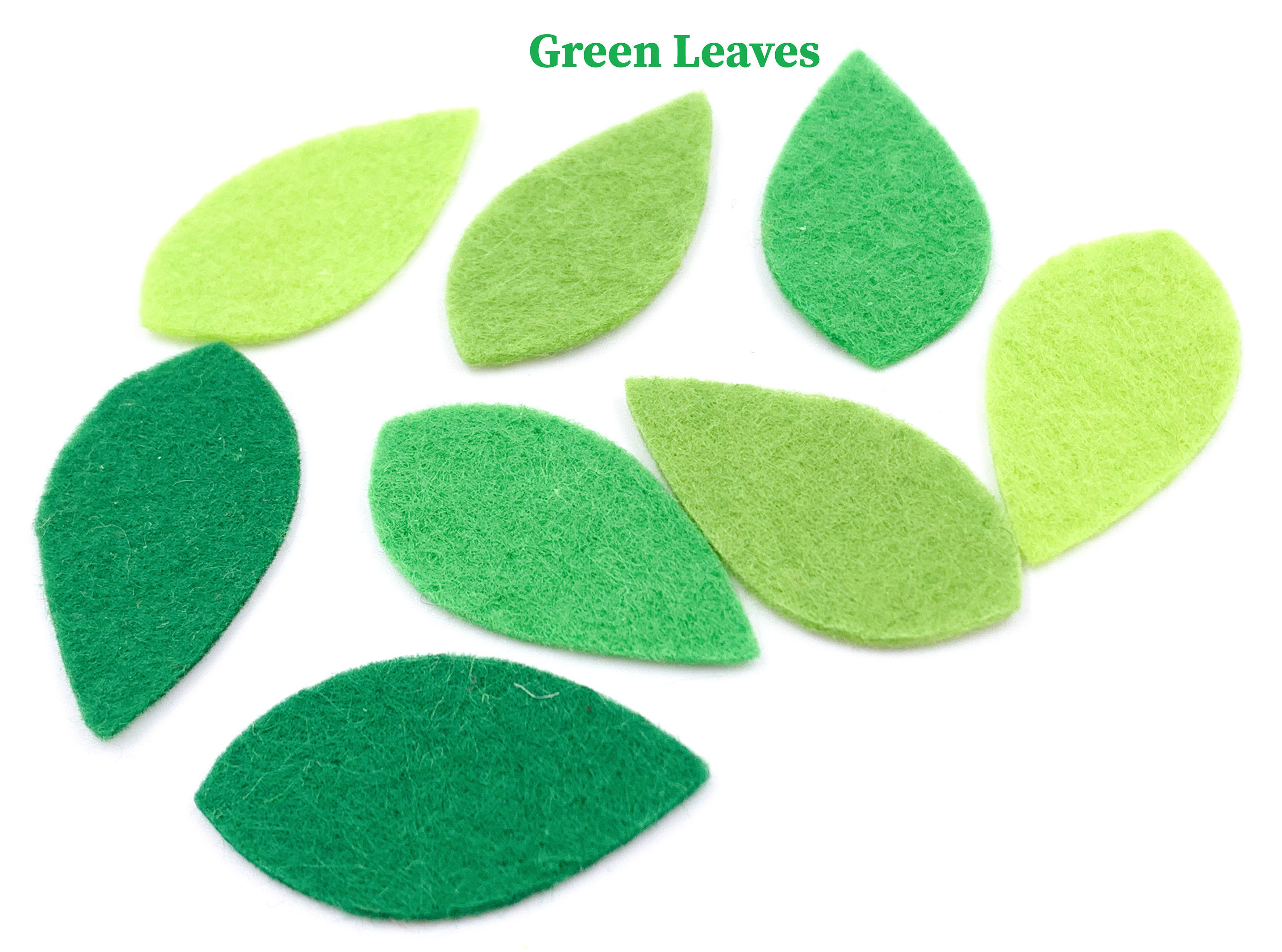 32 Felt Green Leaves 2 sizes DIY appliques craft supplies Etsy