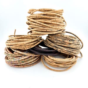 40cm Portuguese Round Cork cord Natural/ Silver/ Gold/ Wood Grain/ Colorful/ Brown 2mm 3mm 5mm, DIY round Cork jewelry supplies